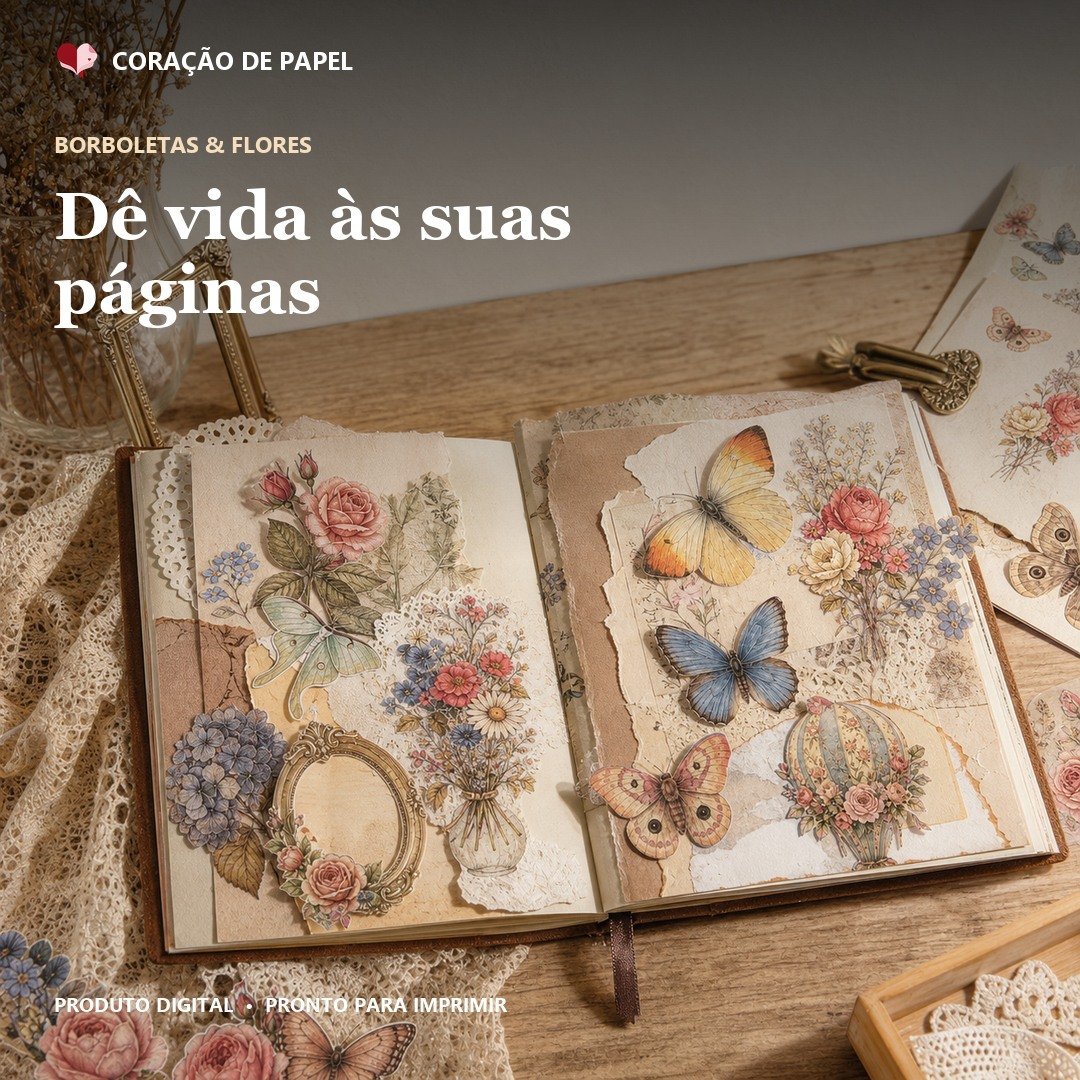 Exemplo visual da coleção Borboletas e Flores